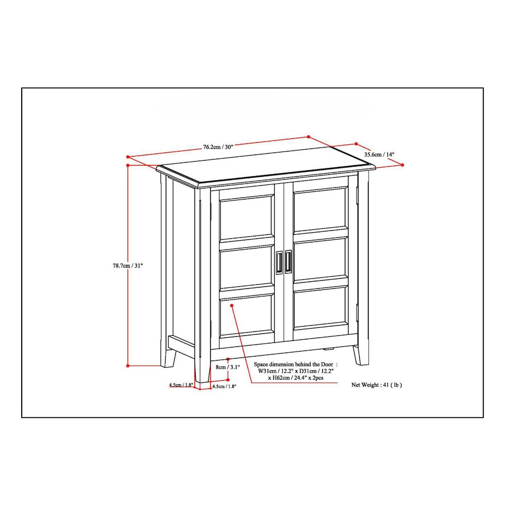Burlington Solid Wood Low Storage Cabinet In White. Picture 6