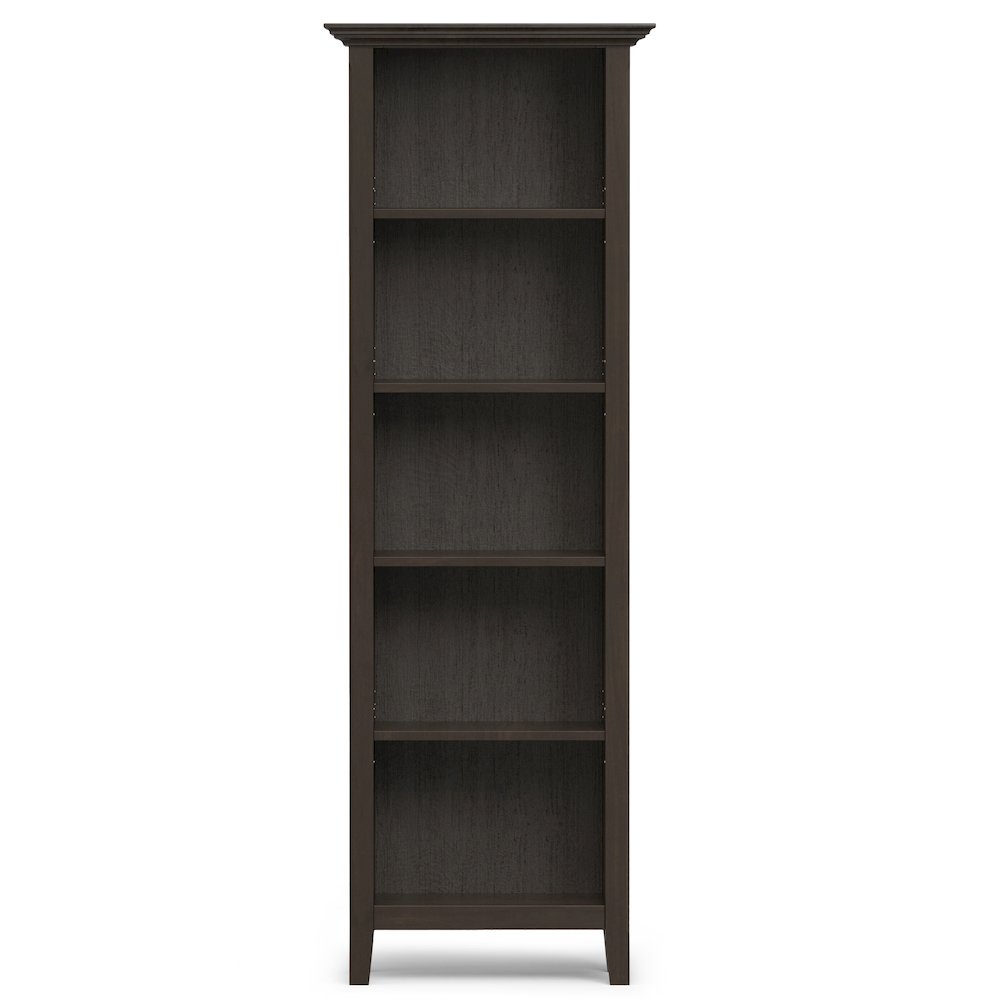 72"W Low TV Stand with Two 24"W 5 Shelf Bookcases in Hickory Brown (Set of 3). Picture 4