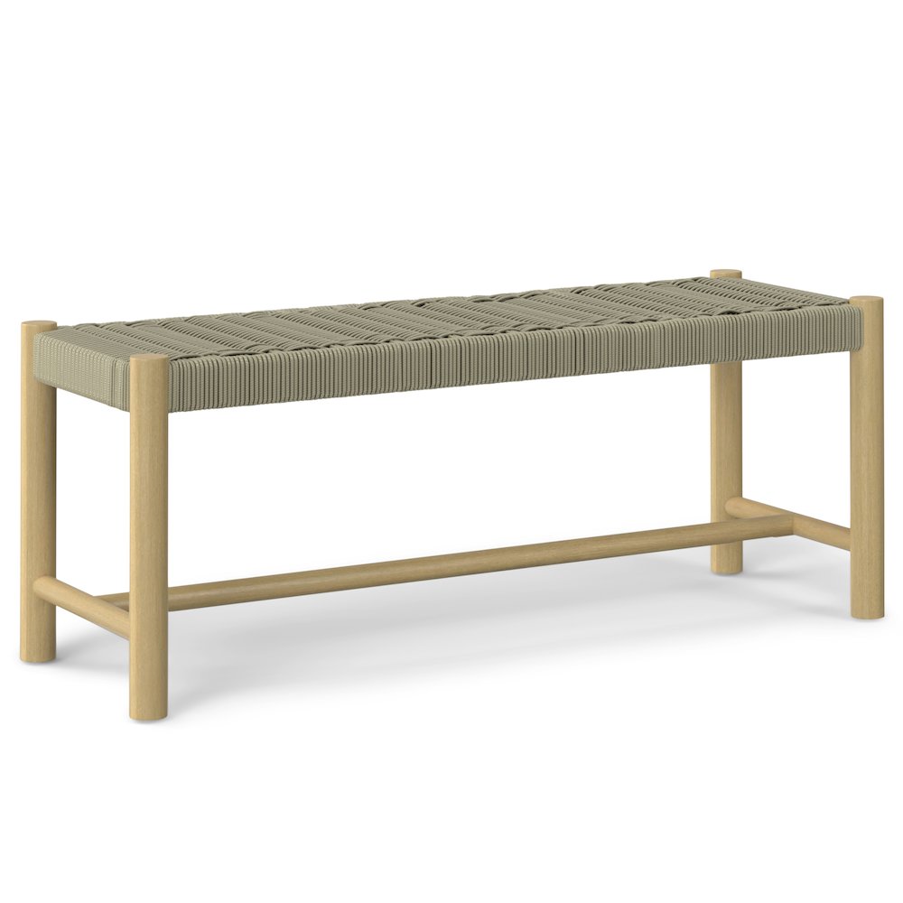 Dahlia Solid Acacia Wood Outdoor Indoor Bench In Natural Taupe. Picture 1