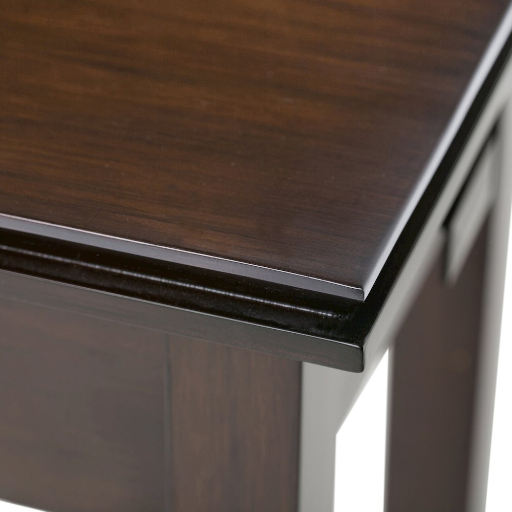 14 inch Solid Wood Transitional Narrow Side Table in Russet Brown (Set of 2). Picture 4