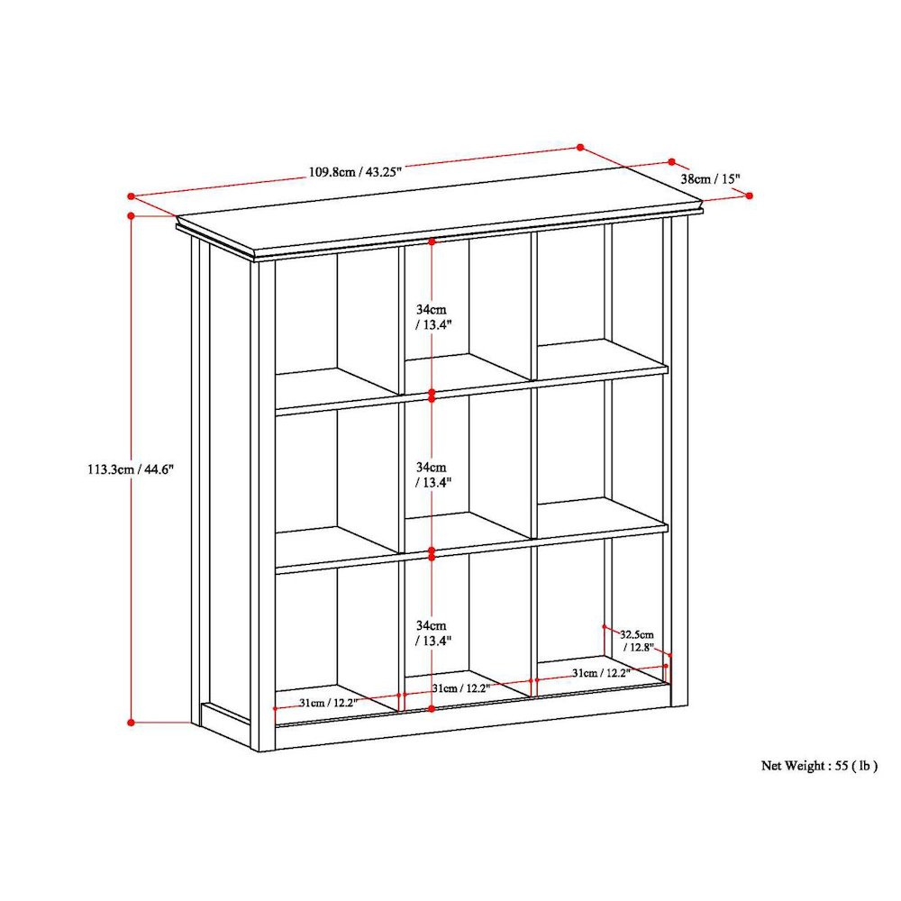 Artisan Solid Wood 9 Cube Bookcase And Storage Unit In White. Picture 6