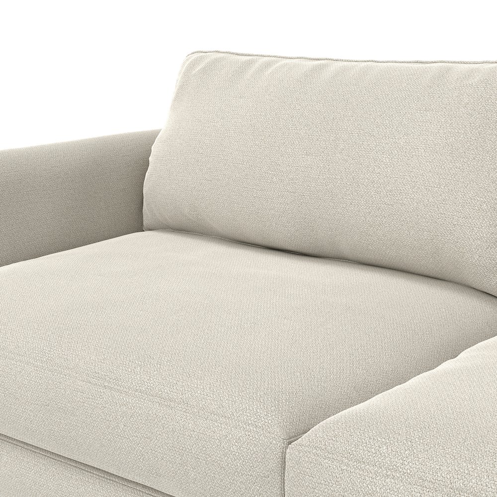 90 inch Wide Mid-Century Modern Sofa in Cream White Woven-Blend Fabric. Picture 5