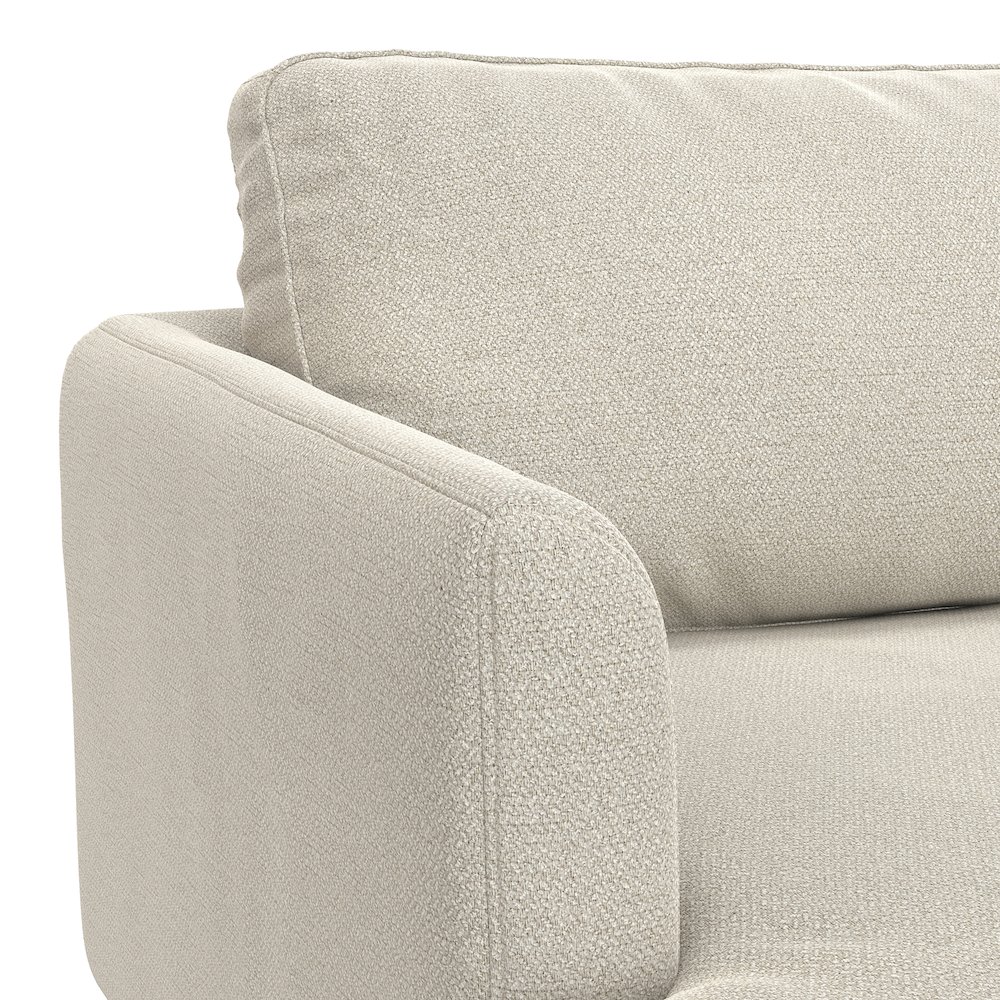 90 inch Wide Mid-Century Modern Sofa in Cream White Woven-Blend Fabric. Picture 2