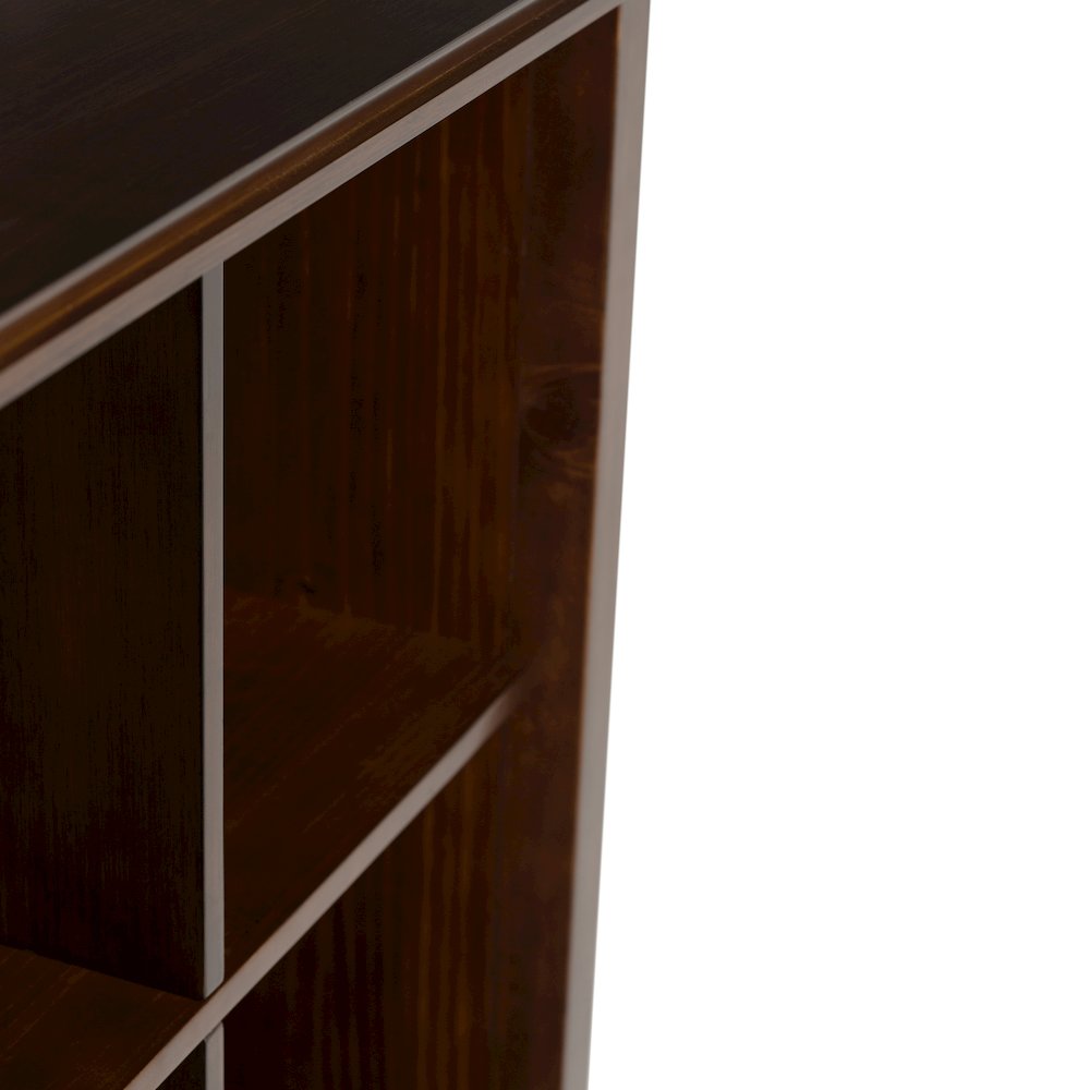 Artisan Solid Wood 8 Cube Storage Sofa Table In Russet Brown. Picture 3