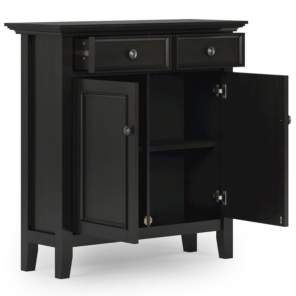 36"W Small Storage Bench and 36"W Storage Cabinet in Hickory Brown. Picture 4