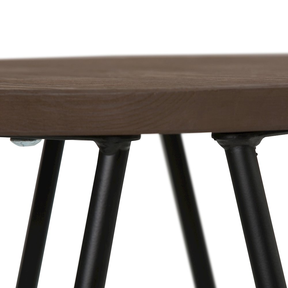 24 Inch Metal Counter Height Stool With Wood Seat In Cocoa Brown / Black. Picture 2