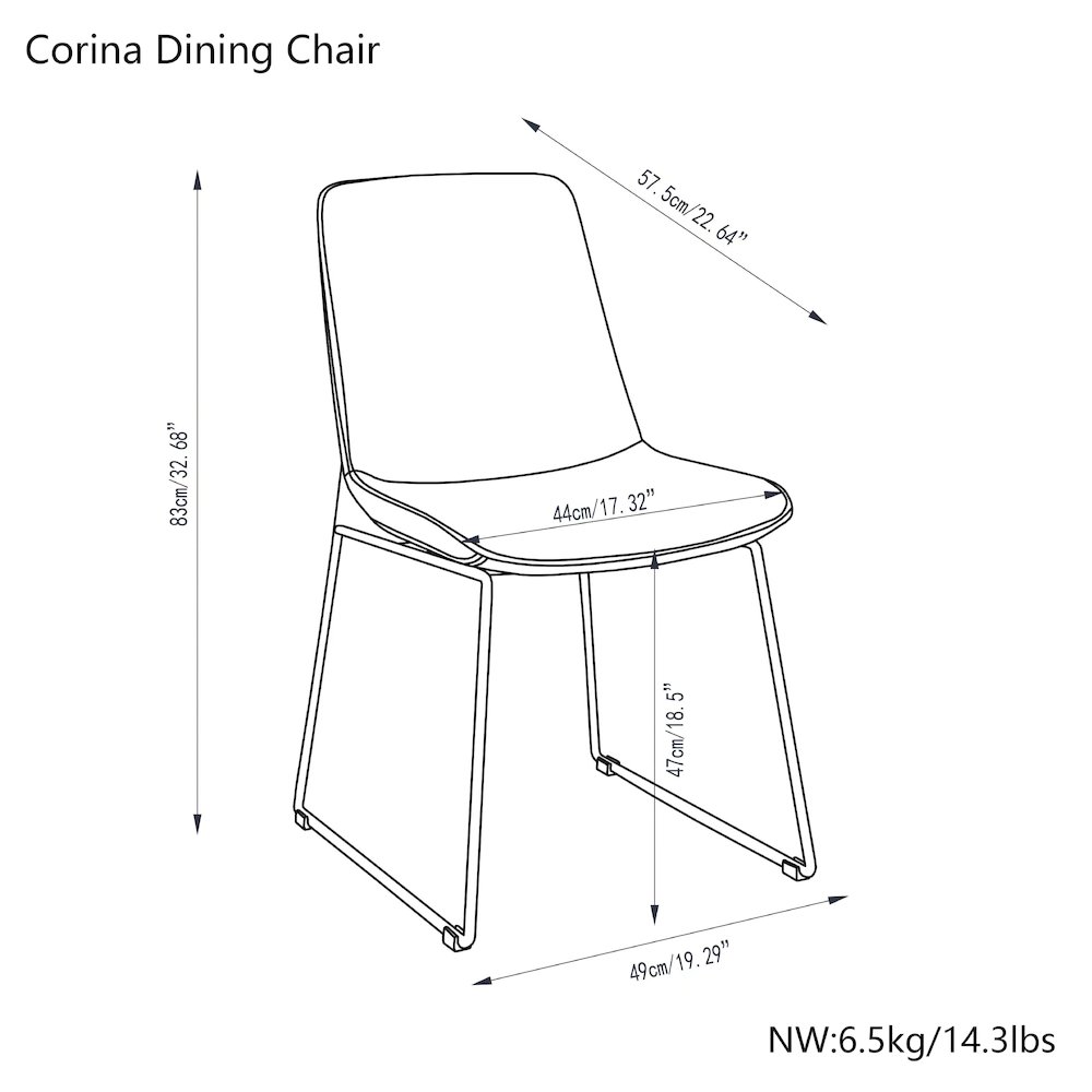 Corina Dining Chair ( Set Of 2 ) In Natural Linen Look Fabric. Picture 6