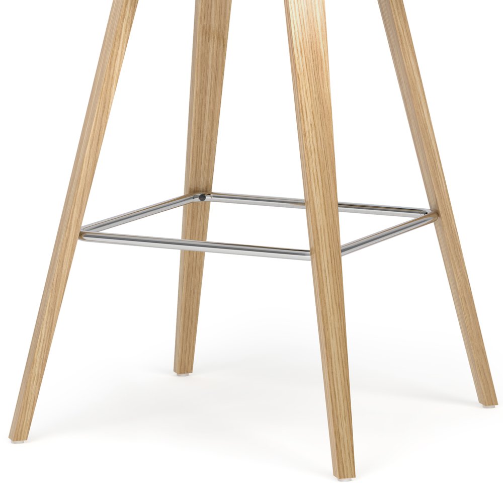 Counter Height Stool (Set Of 2) With Light Wood In Mocha Polyester Linen. Picture 4