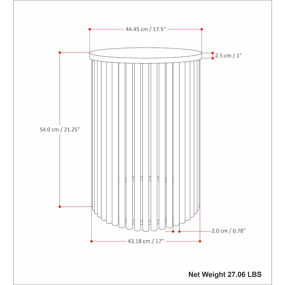Demy Metal Accent Table In White Marble / Black. Picture 6