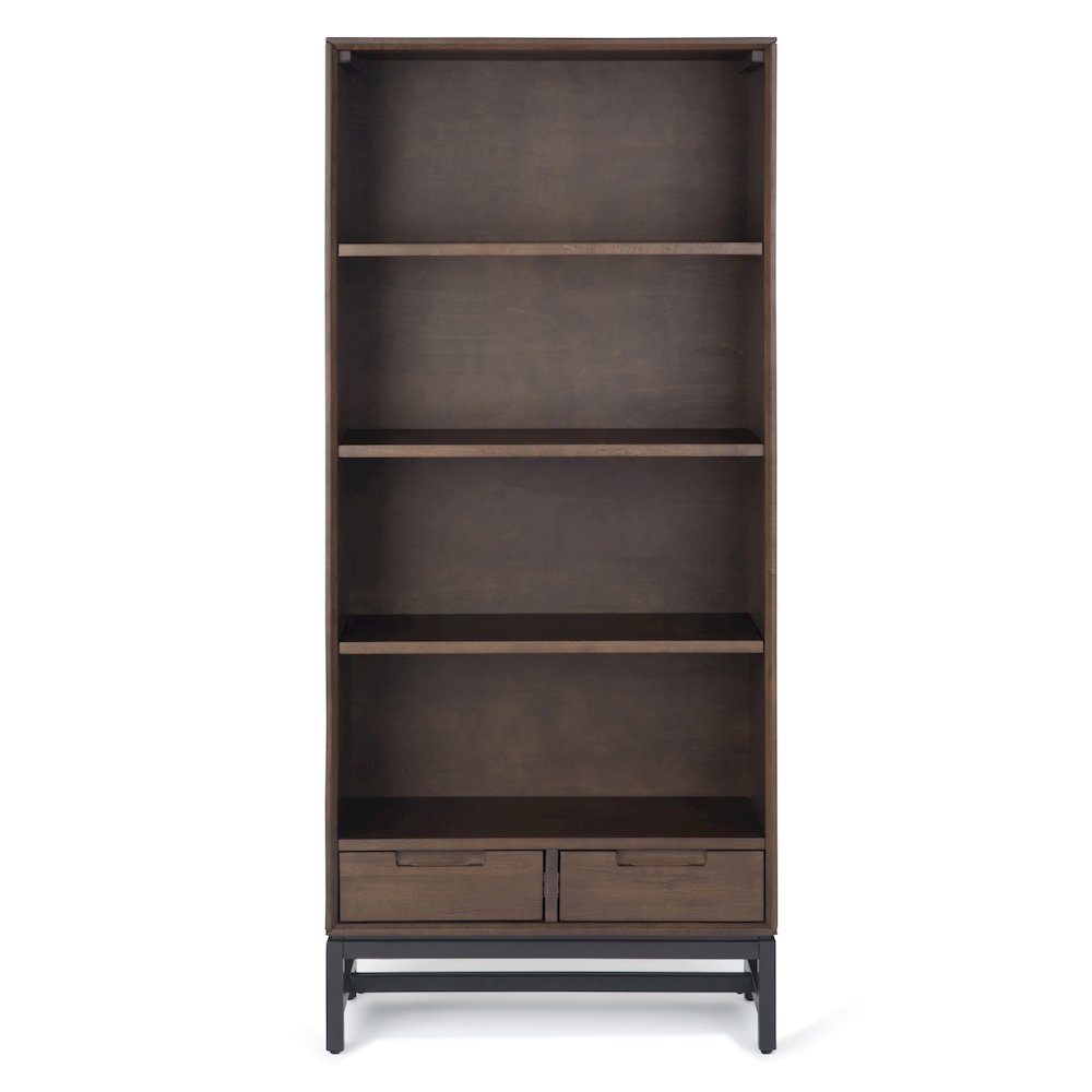 60 inch Wide Desk with 30 inch Wide Bookcase in Walnut Brown (Set of 2). Picture 4