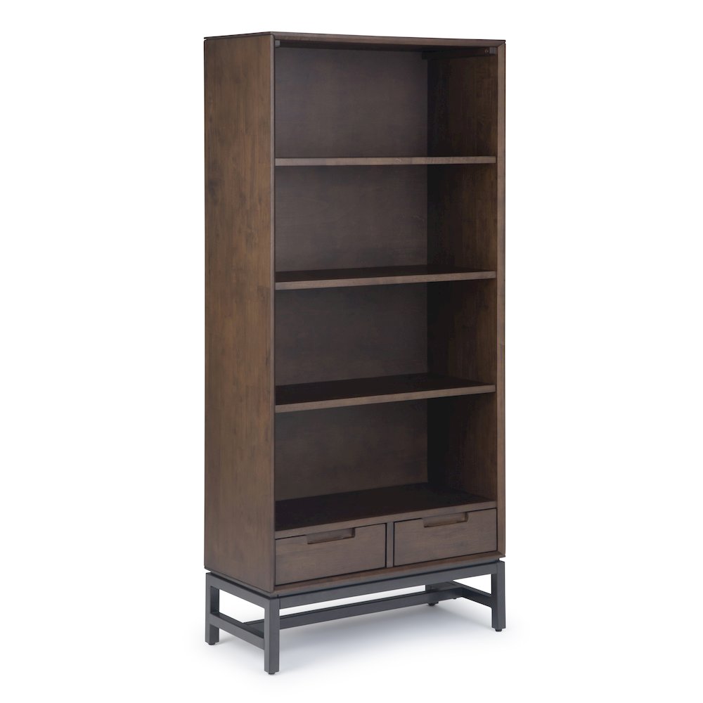 60 inch Wide Desk with 30 inch Wide Bookcase in Walnut Brown (Set of 2). Picture 3