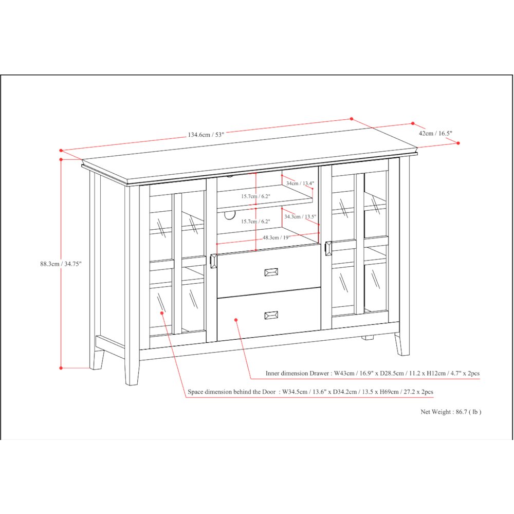 Artisan Solid Wood Tall Tv Media Stand In Farmhouse Grey For Tvs Up To 60 Inches. Picture 6