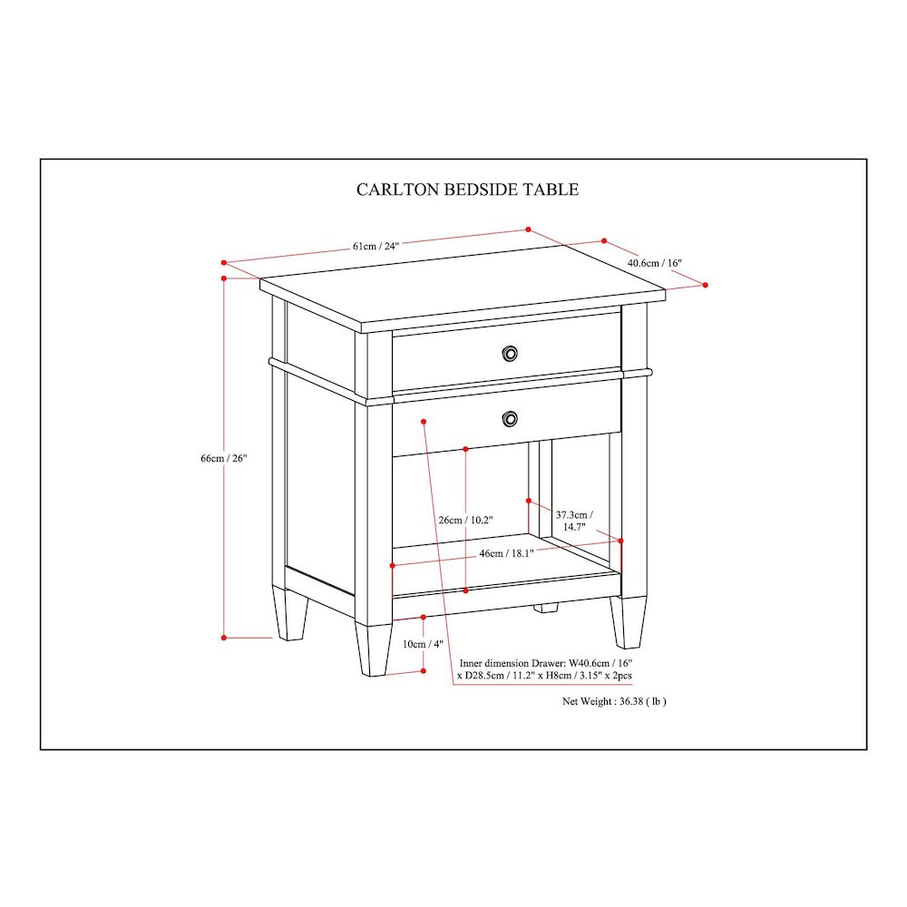 Carlton Solid Wood Bedside Table In Fog Grey. Picture 6