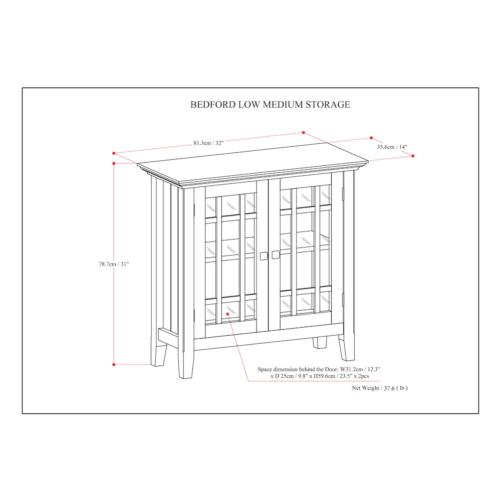 Bedford Solid Wood Low Storage Media Cabinet In Farmhouse Grey. Picture 6