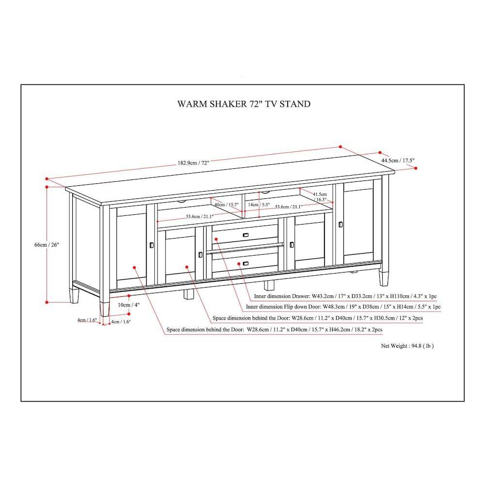 72 Inch Tv Media Stand In Hickory Brown For Tvs Up To 80 Inches. Picture 6