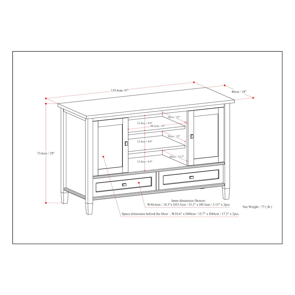 Warm Shaker Solid Wood Tv Media Stand In Farmhouse Grey For Tvs Up To 50 Inches. Picture 6