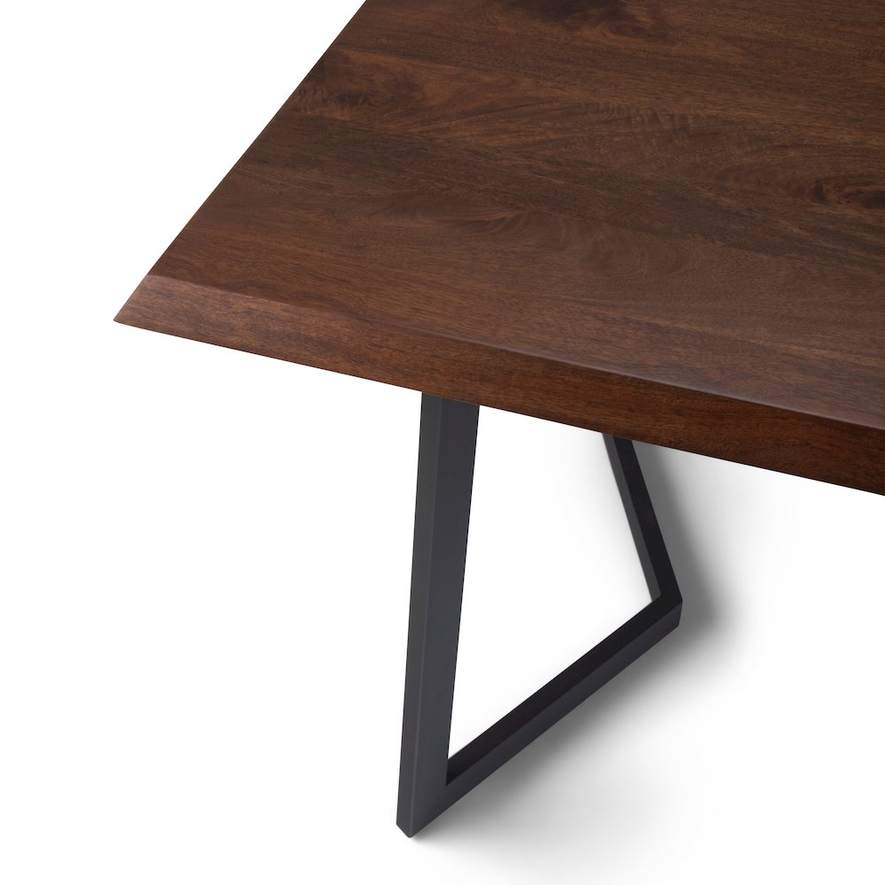 Larkin Solid Mango Wood Iv 7 Piece Dining Set In Distressed Black And Silver. Picture 4
