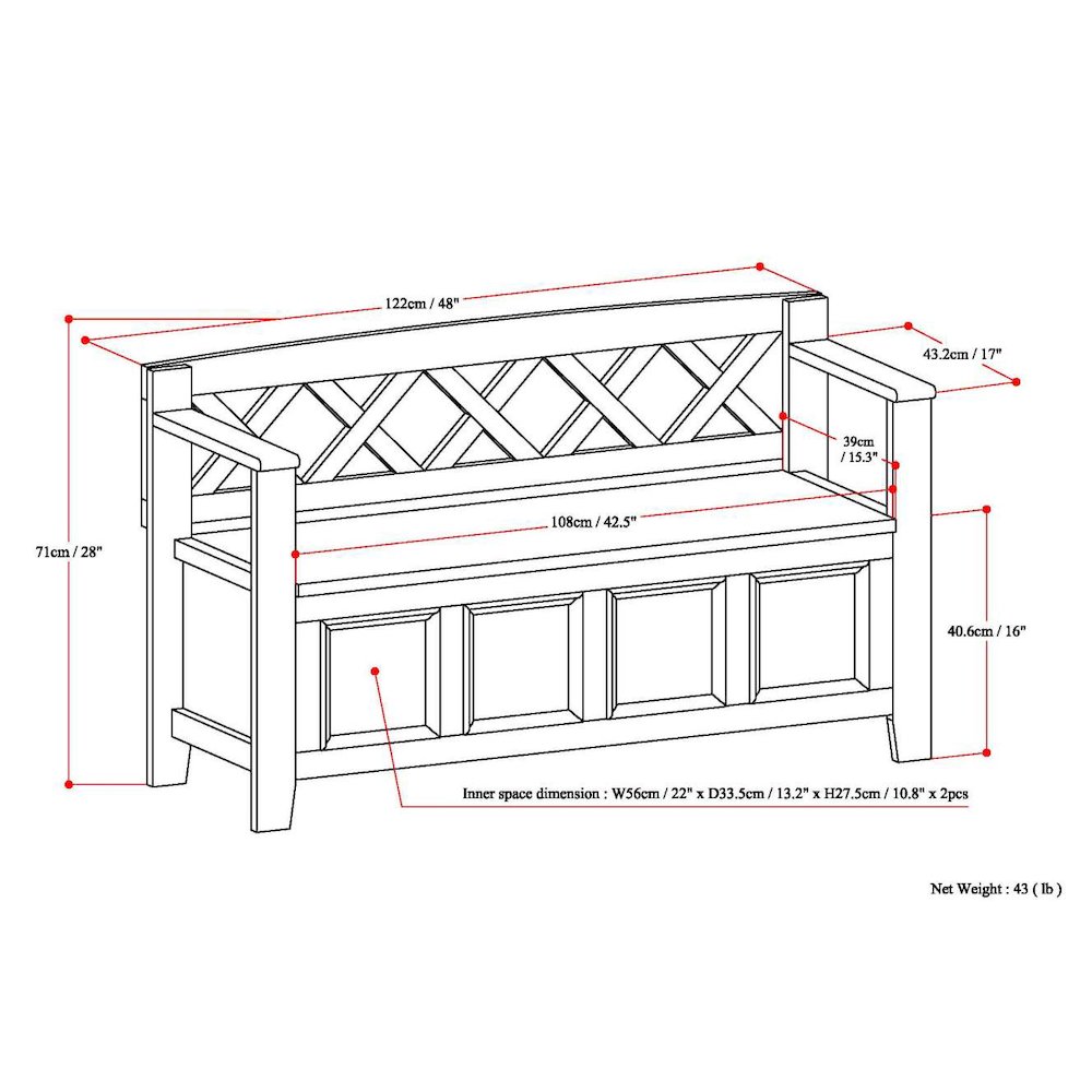 Amherst Solid Wood Entryway Storage Bench In Distressed Grey. Picture 6