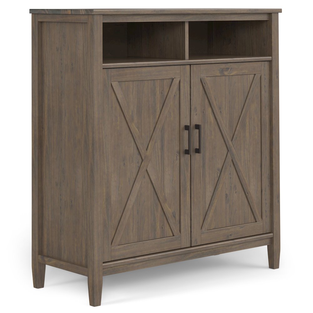 Ela Solid Wood Medium Storage Cabinet In Smoky Brown. Picture 1