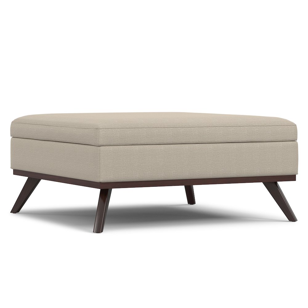 40 inch Wide Mid Century Modern Square XL Coffee Table Storage Ottoman. Picture 2