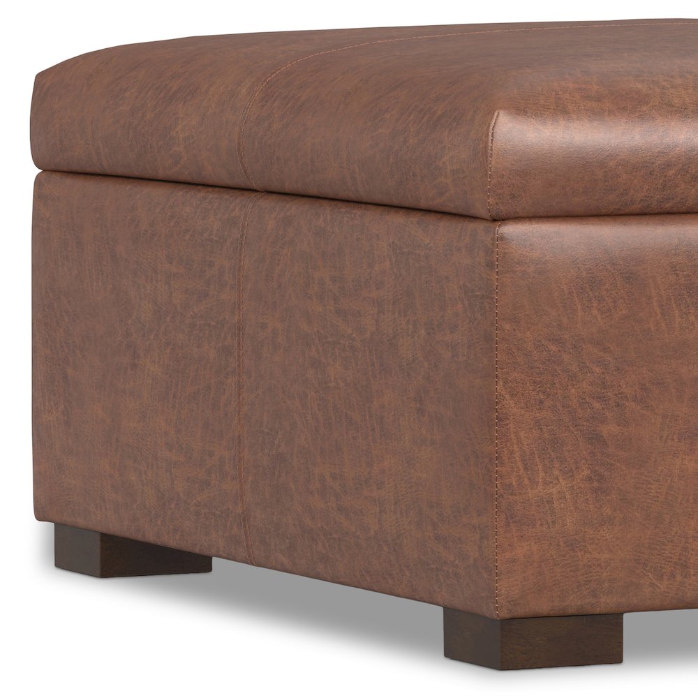 36 inch Wide Contemporary Square Square Coffee Table Storage Ottoman. Picture 5