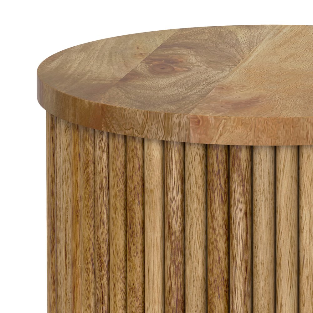 18 inch Wide Solid Mango Industrial Accent Table in Natural, Assembled. Picture 4