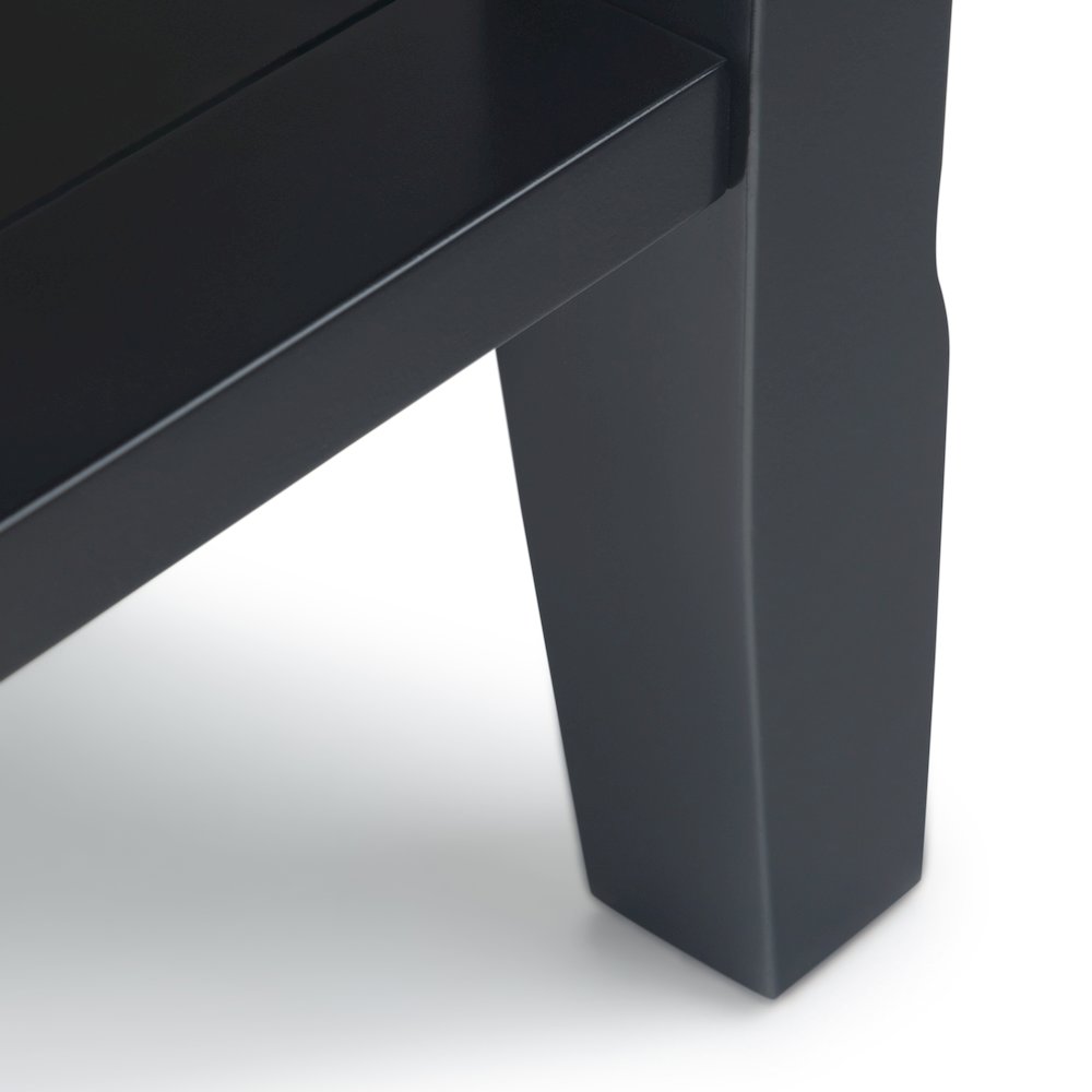 Acadian 14 inch Solid Wood Transitional Narrow Side Table in Black (Set of 2). Picture 4