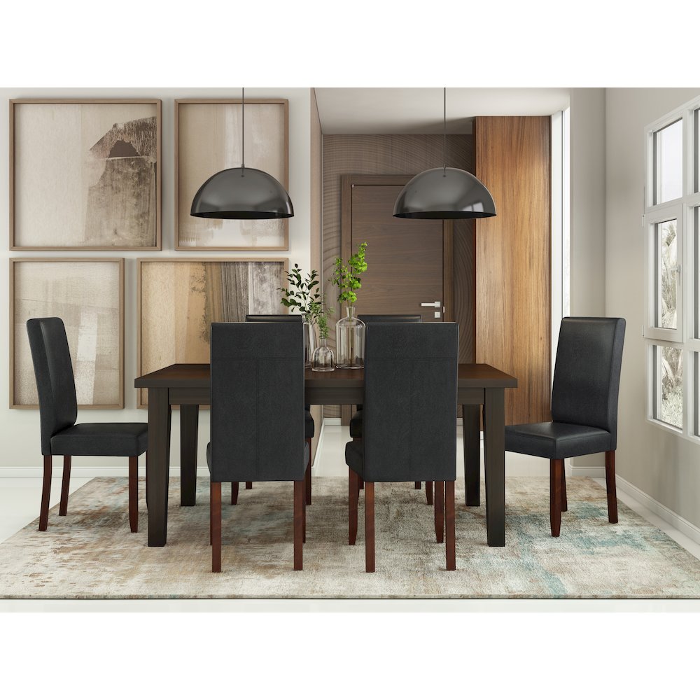 Acadian Solid Wood Parson Dining Chair (Set Of 2) In Distressed Black. Picture 5