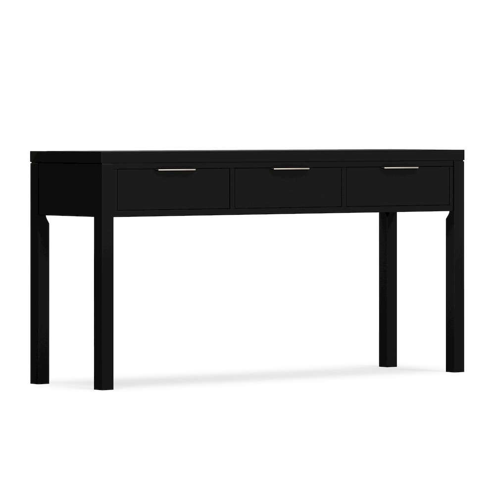 Hollander 60 inch Wide Solid Wood Contemporary Console Table in Black. Picture 1