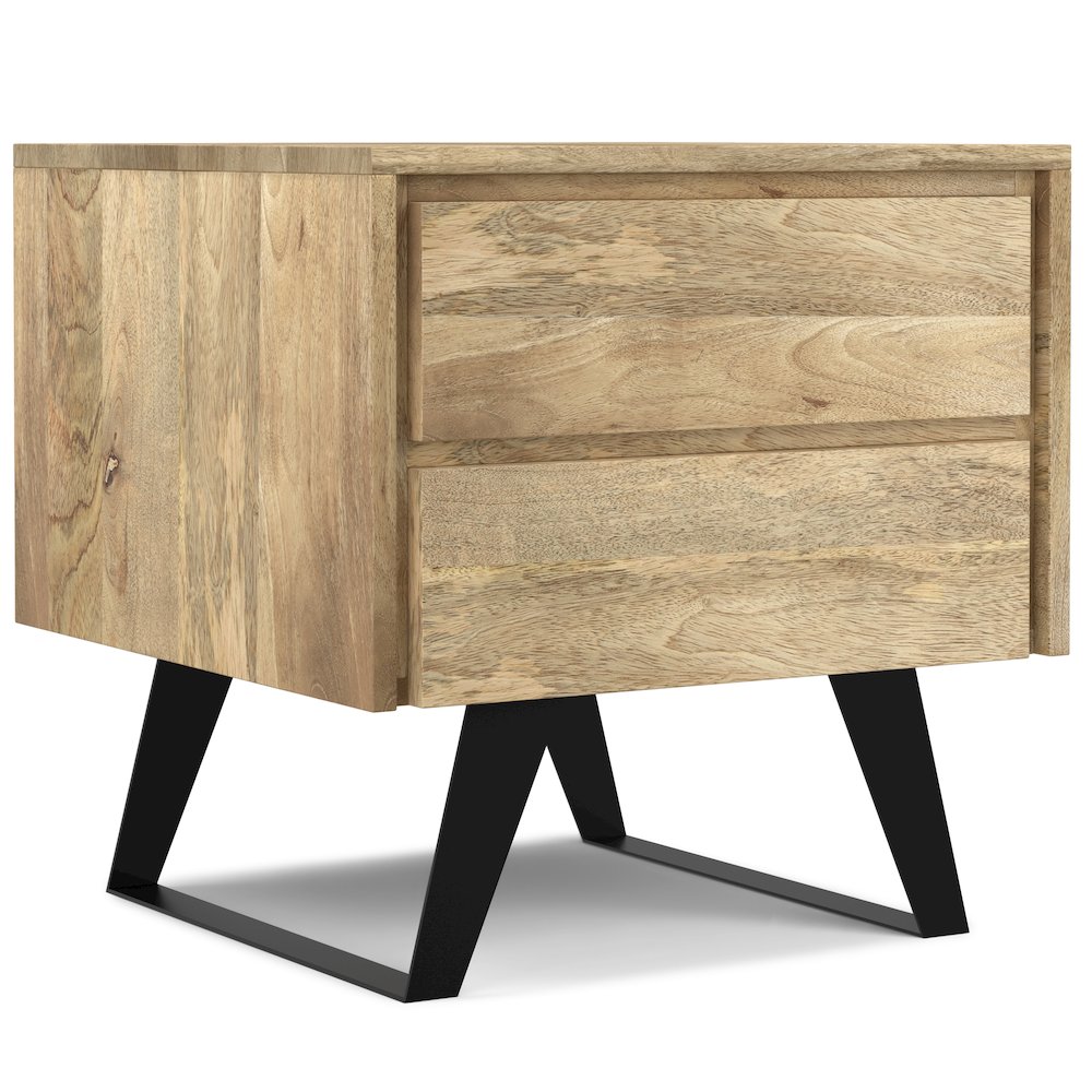Lowry Solid Mango Wood Side Table In Natural. Picture 1