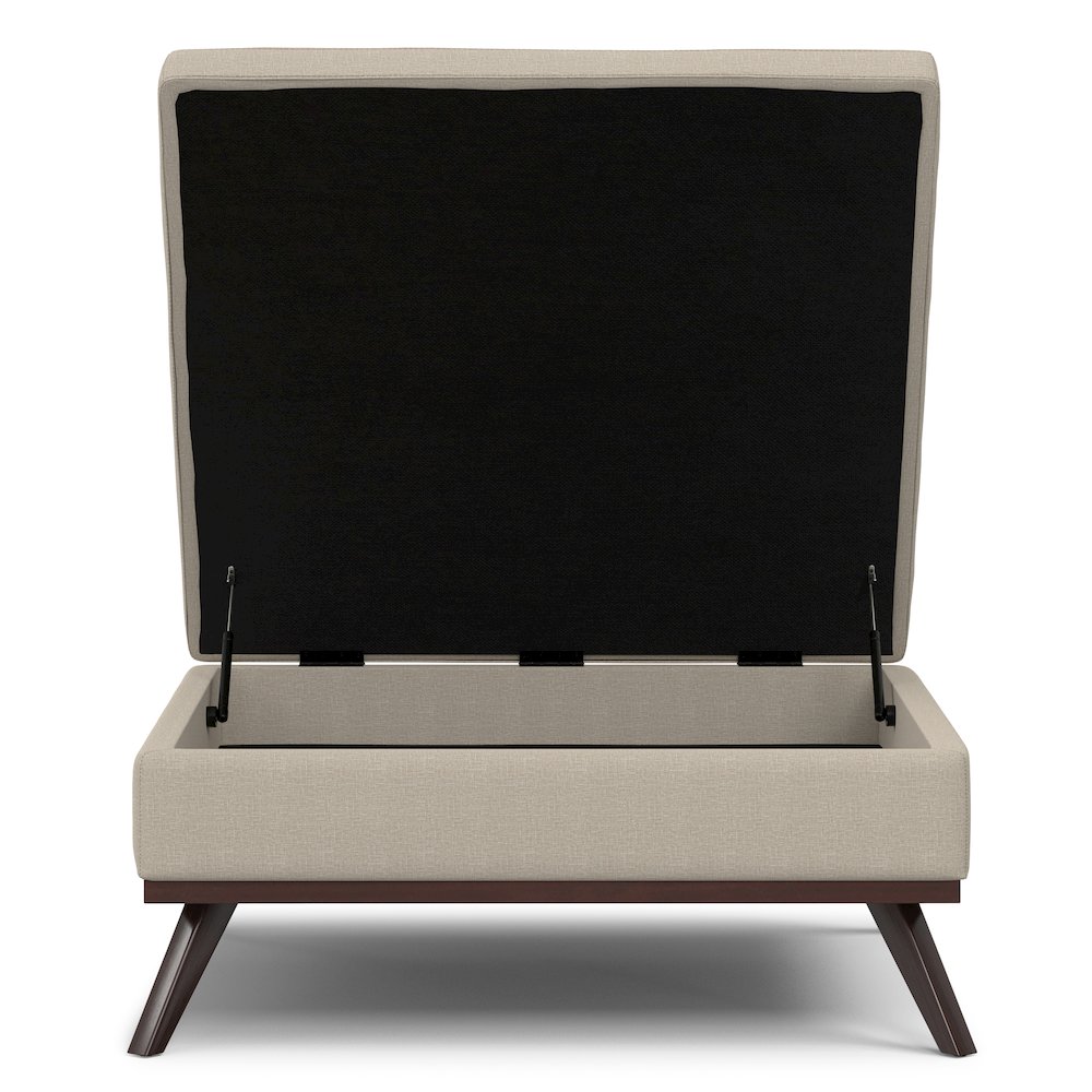 40 inch Wide Mid Century Modern Square XL Coffee Table Storage Ottoman. Picture 3