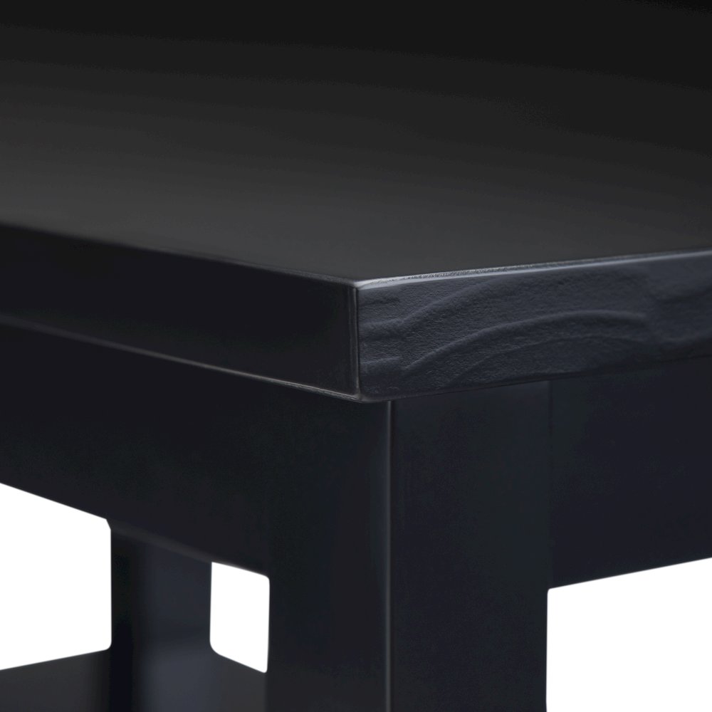 14 inch Solid Wood Transitional-Style Narrow End Table in Black (Set of 2). Picture 6