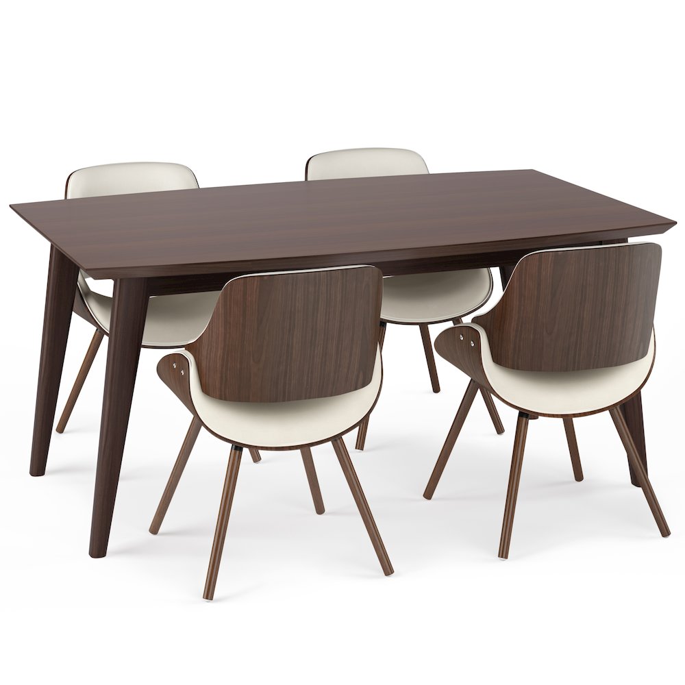 Malden / Draper Solid Hardwood 5 Piece Dining Set In Natural. Picture 4