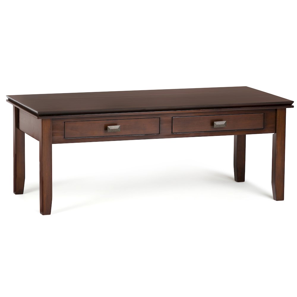 Artisan Solid Wood Coffee Table In Russet Brown. Picture 1