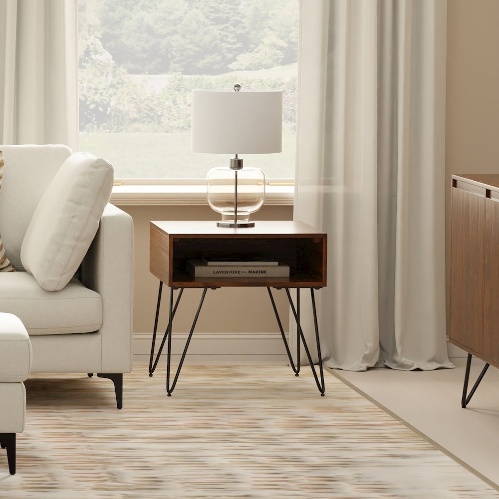 Hunter End Table In Walnut Veneer. Picture 5