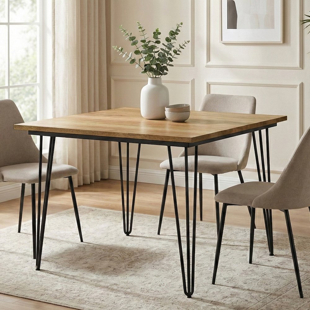 Hunter Solid Mango Wood 42 Inch Square Dining Table In Natural. Picture 4