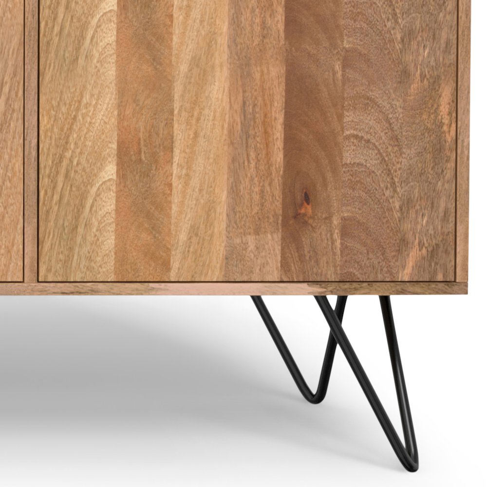 Hunter Solid Mango Wood 3 Door Sideboard Buffet In Natural. Picture 4