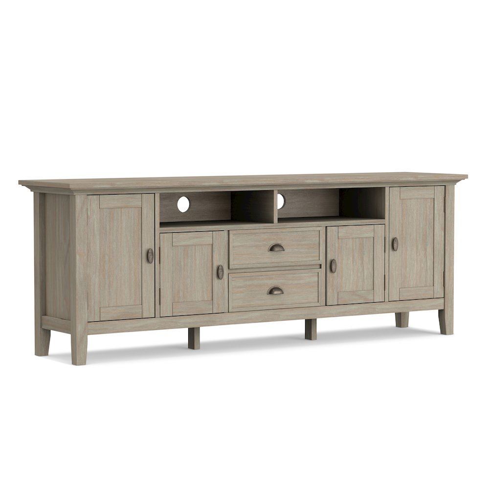 72 Inch Tv Media Stand In Distressed Grey For Tvs Up To 80 Inches. Picture 1