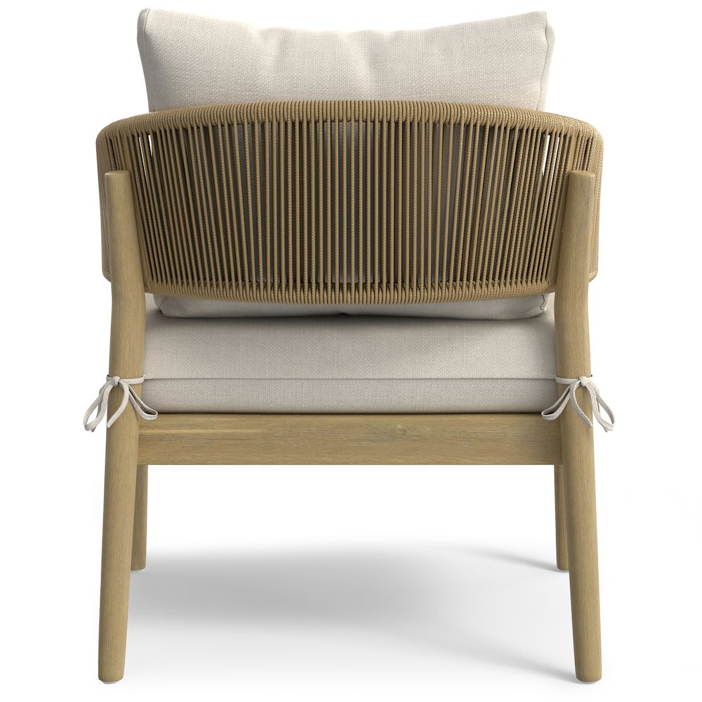 Bayshore Solid Acacia Wood Outdoor Conversation Chair (Set Of 2) In Natural. Picture 4
