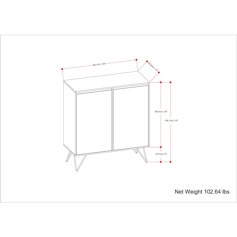 Hunter Solid Mango Wood Medium Storage Cabinet In Natural. Picture 6