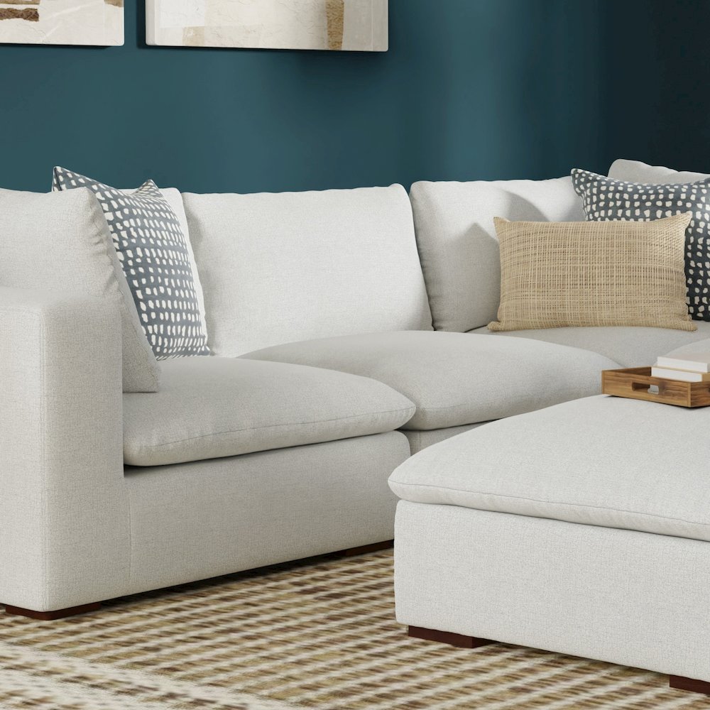 Jasmine Center Armless Sofa Module In Velvety Chenille Performance Fabric. Picture 5