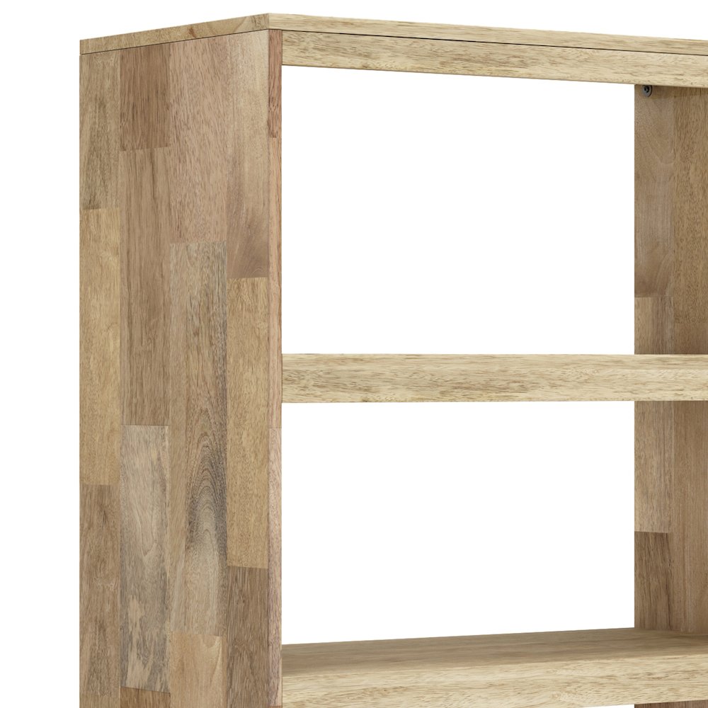 Jager Solid Mango Wood Bookshelf With Doors In Natural. Picture 2