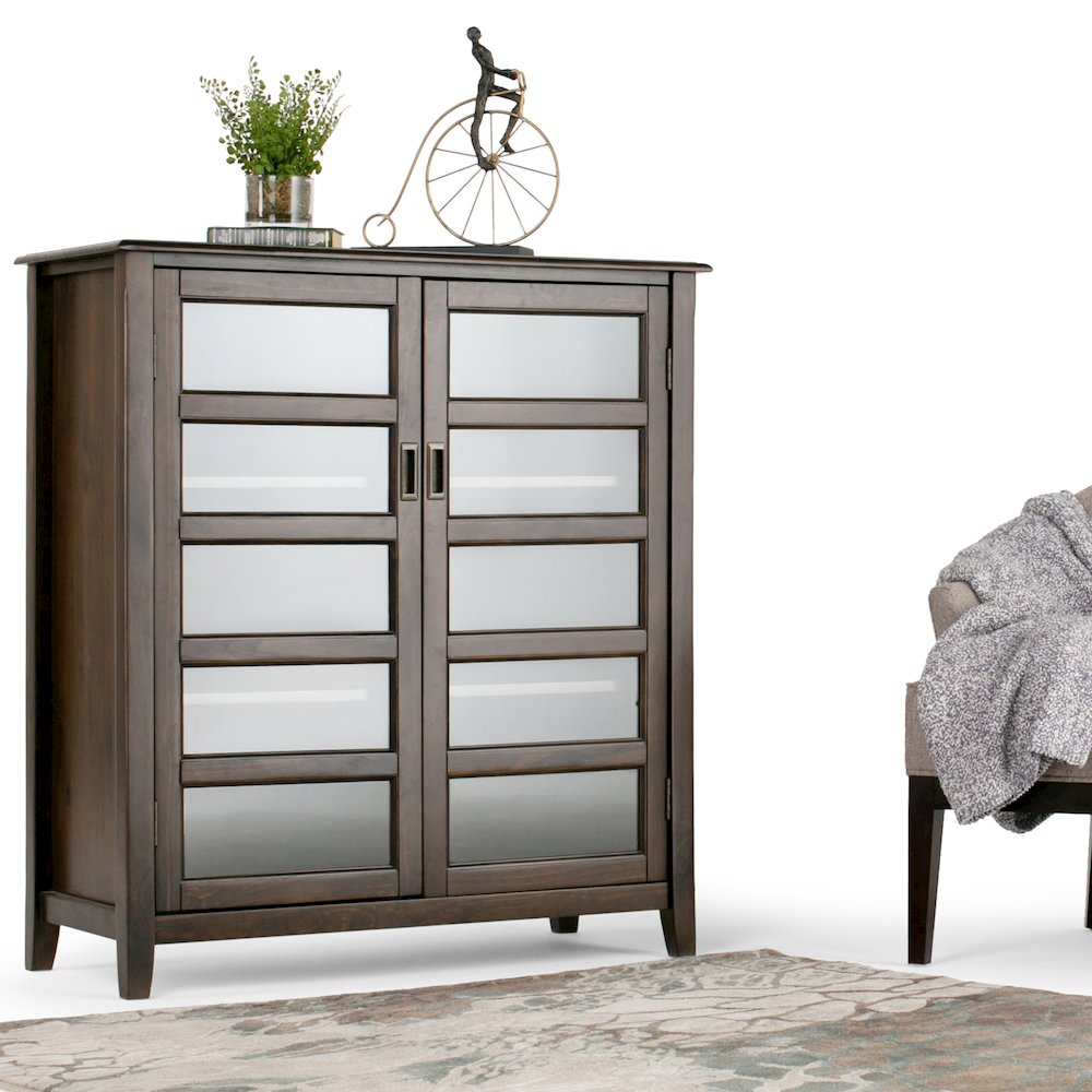 Burlington Solid Wood Medium Storage Cabinet In Mahogany Brown. Picture 5