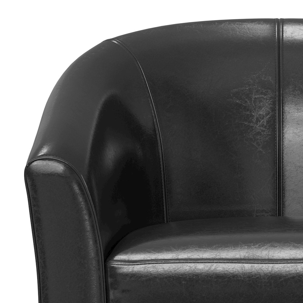 Austin 30 inch Wide Contemporary Tub Chair in Black Vegan Leather. Picture 4
