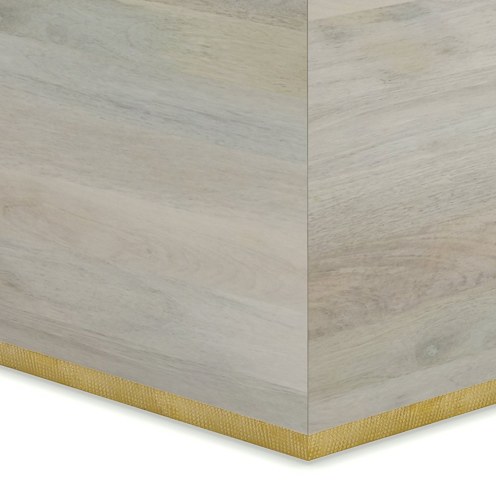 Abba Solid Mango Wood  Square Coffee Table In White Wash. Picture 3