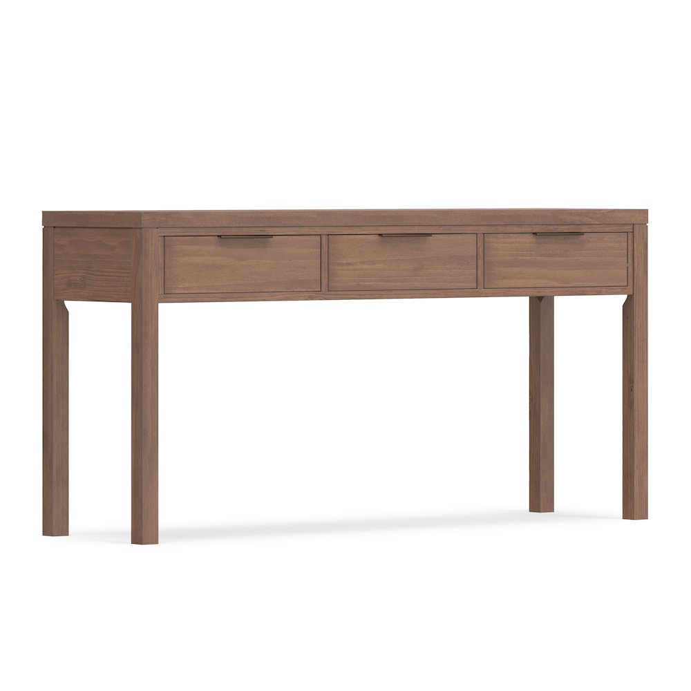 60 inch Wide Solid Wood Contemporary Console Table in Medium Saddle Brown. Picture 1
