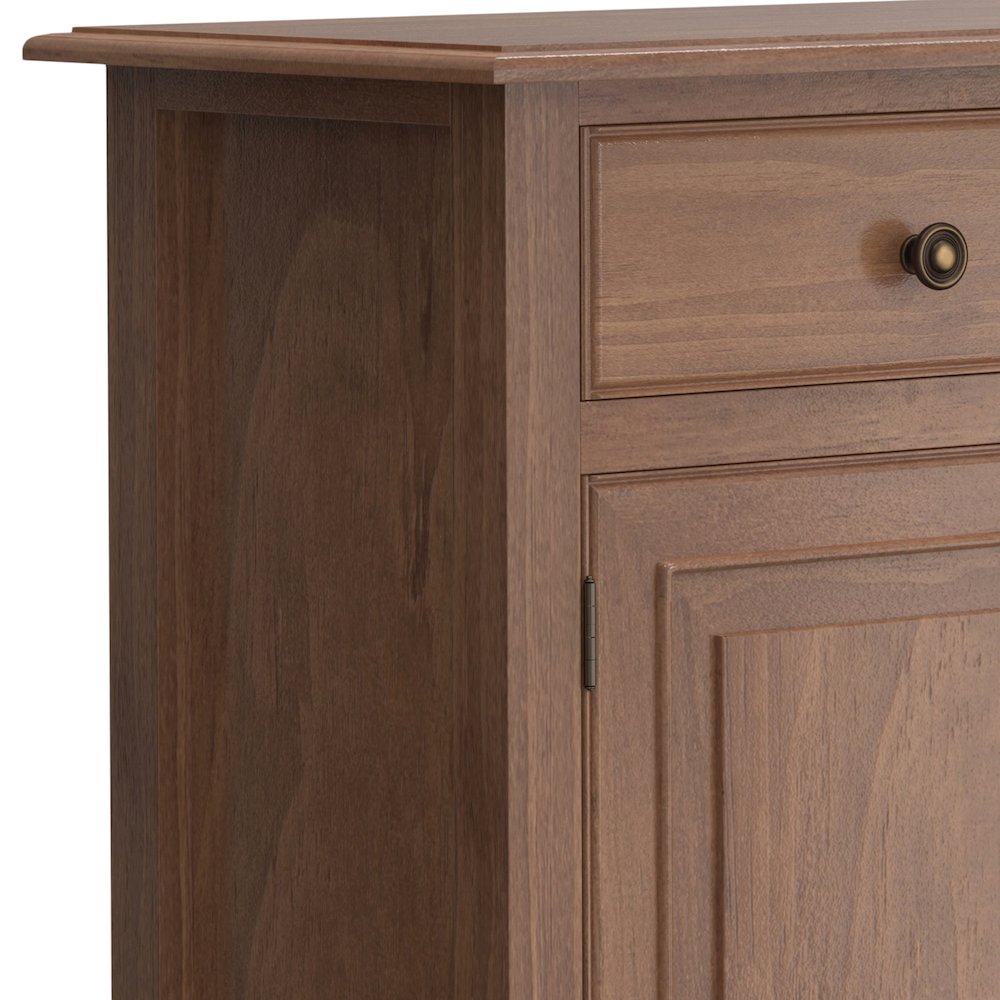 Connaught Solid Wood Entryway Storage Cabinet In Medium Saddle Brown. Picture 2