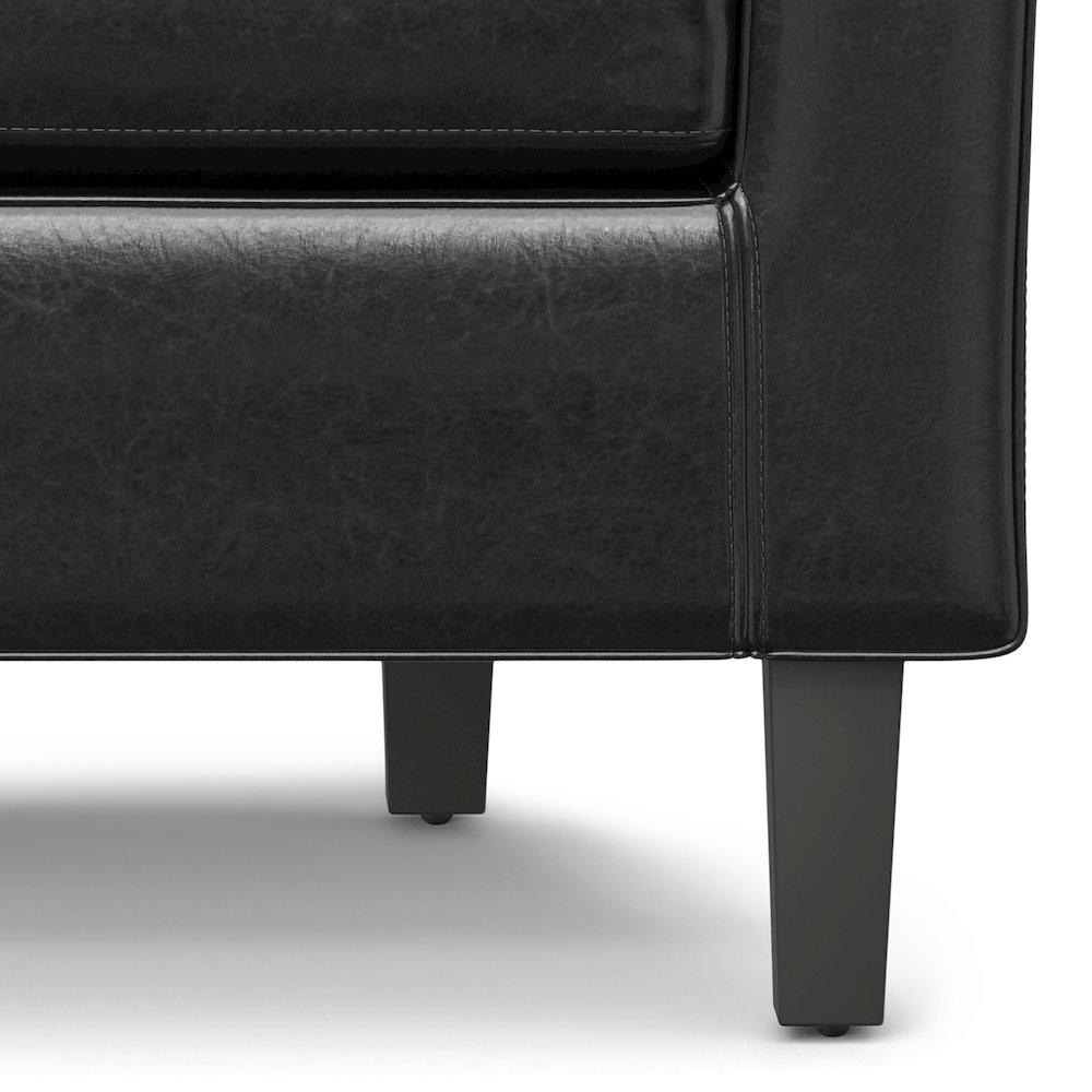 Austin 30 inch Wide Contemporary Tub Chair in Black Vegan Leather. Picture 3