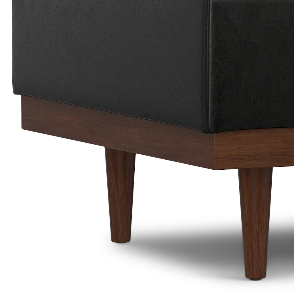 Mariah Coffee Table Storage Ottoman in Midnight Black  PU Black faux leather. Picture 11