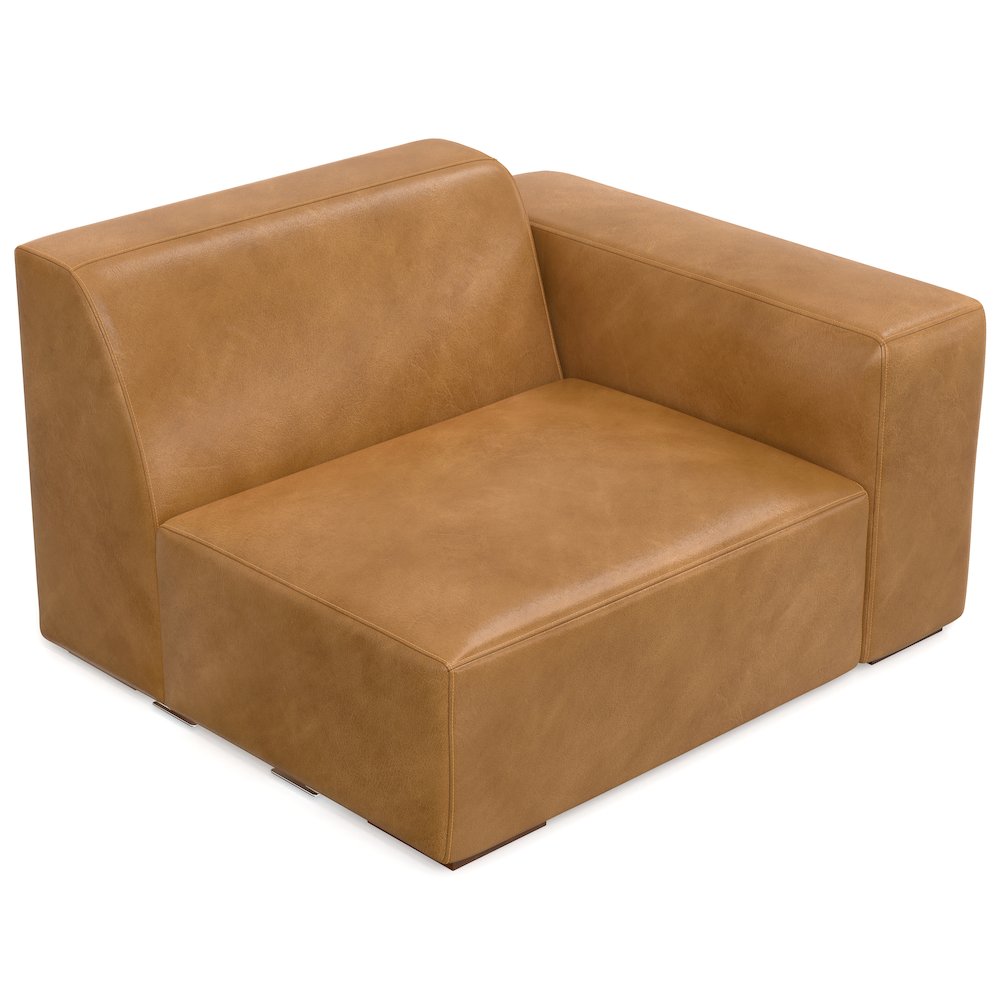 Rex Right-Arm Sofa Module In Genuine Leather. Picture 2